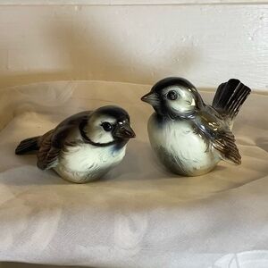 Goebel Porcelain Bird Set of 2 Sparrow Figurine Vintage CV73 & CV75 W. Germany